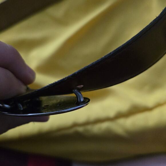 Kids Brown Leather Belt With Western Buckle Size L– Genuine Leather Cowboy Style - Picture 7 of 9